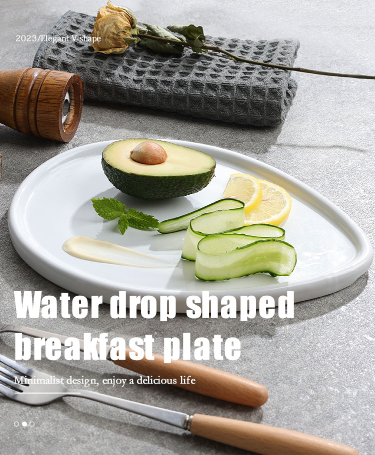 Ceramic-Glazed Waterdrop-Shaped-Breakfast-Plate-XQ (1)
