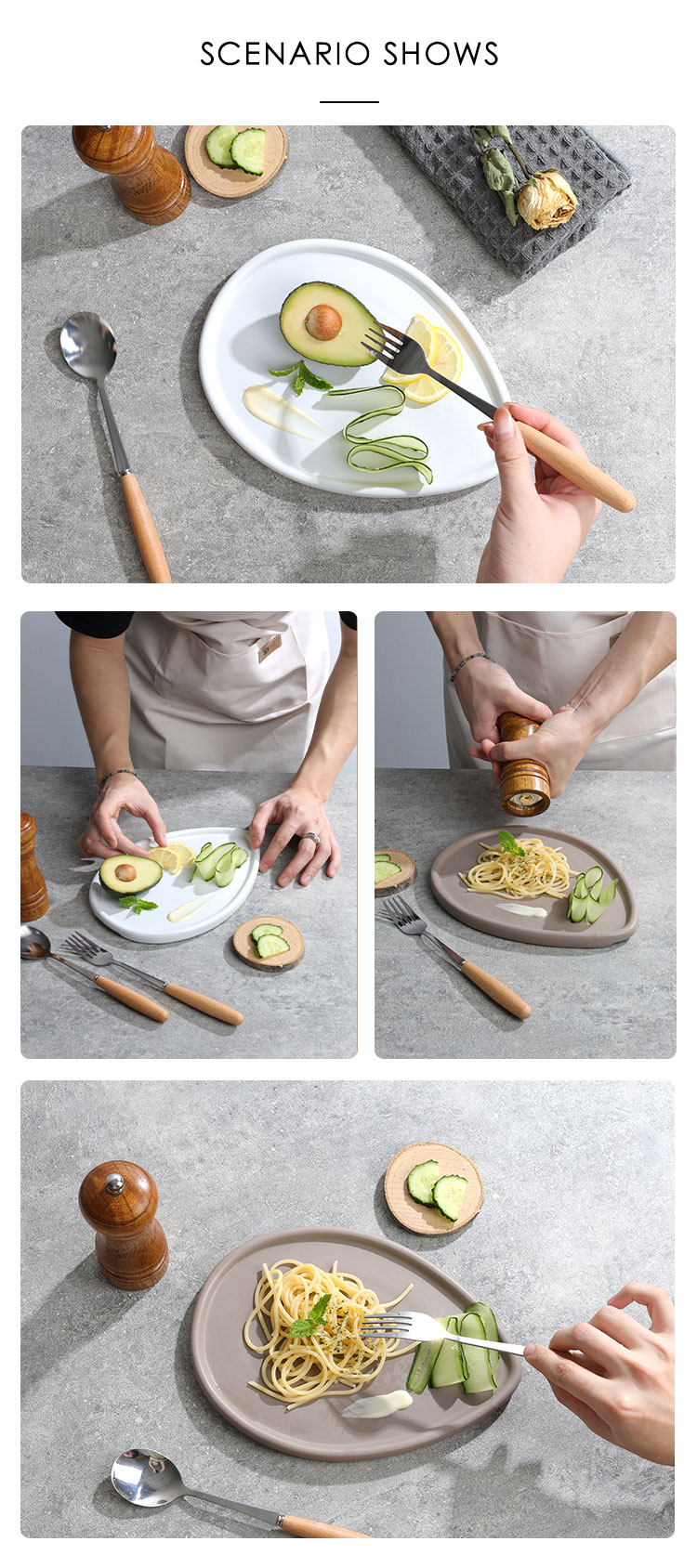 Ceramic-Glazed Waterdrop-Shaped-Breakfast-Plate-XQ (5)