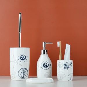 Custom Bulk Washroom Shower 4 Pieces Ceramic Modern Bathroom Accessories Set
