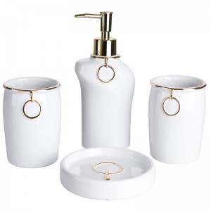 Ceramic Factory Wholesale High Quality Modern White 4 Piece Hot Sale Bathroom Set With Bathroom Accessory