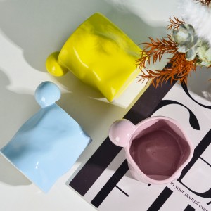 Wholeslae Office Home Irregular Creative Ceramic Coffee Milk Mug Couple Water Cup