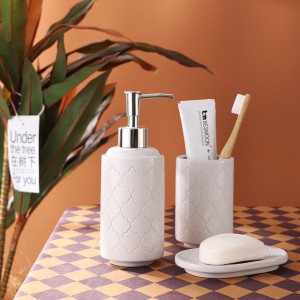 Manufacturer Modern White 3pcs Ceramic Bathroom Accessories Set