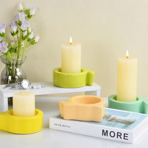 Manufacturer ODM Table Ceramic Dog Head Shaped 75mm Candle Holder Votive Holder