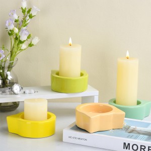 Manufacturer ODM Table Votive Holder Ceramic Cat Head Shaped 75mm Candle Holder