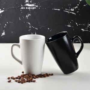 Glazed Custom Logo Modern Black and White Ceramic 12 oz Coffee Mug